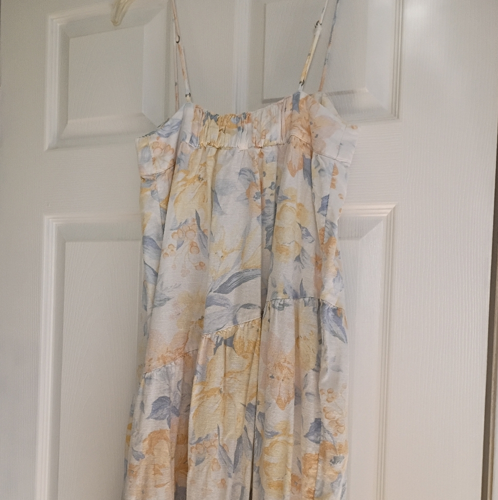 Abercrombie & Fitch Floral Maxi Dress in Cream, Yellow & Blue - Picture 8 of 12